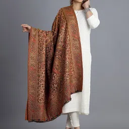 HANDICRAFT PALACE Women Black Woven-Design Kaani Shawl-image-99