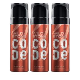 Wild stone Men Set of 3 Code Copper No Gas Body Perfume Deodorants - 150 ml Each-18