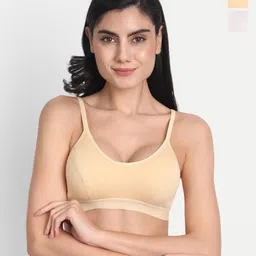 Aimly Pack Of 3 Medium Coverage High Support Cotton Sports Bras With All Day Comfort-11