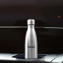 BOROSIL Bolt Double Wall Vacuum Insulated 24hrs. Hot & Cold Flask Water Bottle 350ml-image-99