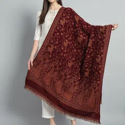 HANDICRAFT PALACE Paisley Woven Design Jamawar Shawl-picture-22