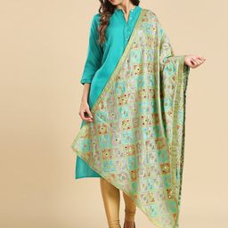 Dupatta Bazaar Ethnic Motifs Embroidered Phulkari Chiffon Dupatta-image-29