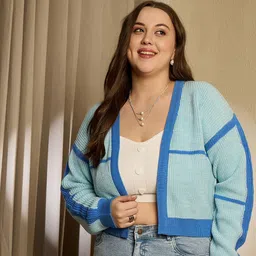 Berrylush Curve Women Striped Cardigan-picture-21