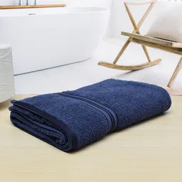 Aura Unisex Navy Blue Cotton 400 GSM Bath Towels-image-67