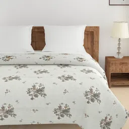 SWAYAM Grey & White Floral AC Room 150 GSM Double Bed Comforter-image-58