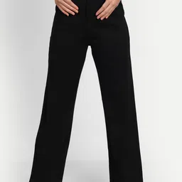 BROADSTAR Women Relaxed Straight Leg Loose Fit High-Rise Easy Wash Trousers-picture-7