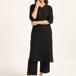 BLOCKS OF INDIA Women Regular Kantha Work Pure Cotton Kurta with Trousers-image-43