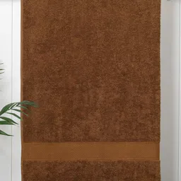 MYTRIDENT Brown 500 GSM Pure Cotton Anti-Bacterial Reversible Bath Towel-56