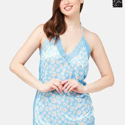 SECRETS BY ZEROKAATA Pack Of 2 Printed Halter Neck Satin Baby Doll-picture-14
