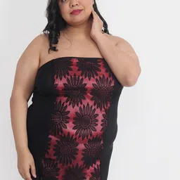 Klamotten Plus Size Strapless Printed Baby Doll-image-80