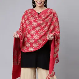 Pashmoda Women Pink Embroidered Shawl-picture-11