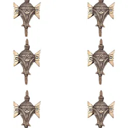 IndianShelf Gold-Toned & Black 6 Pieces Elephant Brass Wall Hooks-image-23