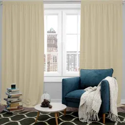 parda online Cream Beige Polyster Solid 9ft Blackout Rod Pocket Window/Door (1 Pc)-picture-46