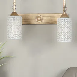 MFD HOME FURNISHING Gold-Colored & White Cylindrical Shaped Wall Lamps-image-18