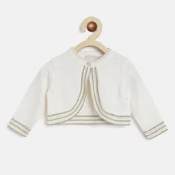 Chicco Girls White & Silver-Toned Crop with Embellished Detail-58
