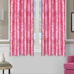 ROMEE Pink Set of 2 Floral Room Darkening Window Curtains-60