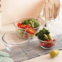Femora Set Of 3 Transparent Glass Mixing Bowl-4