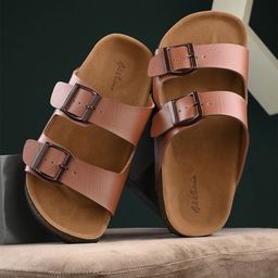 Mast & Harbour Tan Slip-On Comfort Sandals-image-0