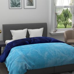 A Homes Grace Reversible Blue Solid Heavy Winter 800 GSM Double Bed Quilt-image-42