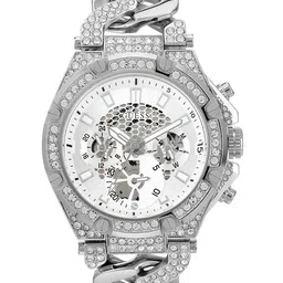 GUESS Men Embellished Dial Stainless Steel Bracelet Style Straps Analogue Watch GW0517G1-picture-41