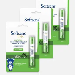 Softsens Set Of 3 Baby Natural Mosquito Repellent Fabric Roll On with Citronella-8ml Each-picture-6