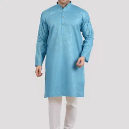 Maharaja Geometric Woven Design Regular Kurta With Pyjamas-8