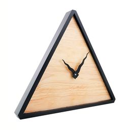 Crimson Knot Brown & Black Contemporary Wooden Triangular Wall Clock-9