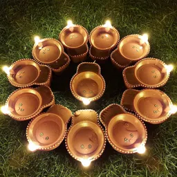 eCraftIndia 18 Pieces Plastic LED Water Sensor Diyas with Water Sensing Technology-58