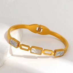 Designs & You Gold-Plated Geometric Bangle-Style Bracelet-picture-3