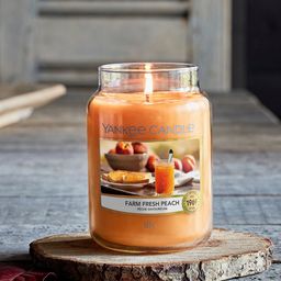 YANKEE CANDLE Orange Original Large Jar Farm Fresh Peach Scented Candle-31