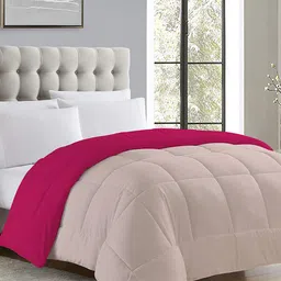 CURIOUS LIFESTYLE Pink & Peach-Coloured Microfiber Heavy Winter Double Bed Comforter-image-20