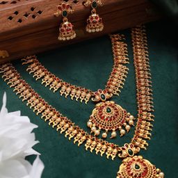 Jazz and Sizzle Gold-Plated Stone-Studded & Beaded Jewellery Set-36