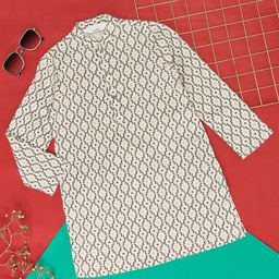 indus route by Pantaloons Boys Ethnic Motifs Printed Cotton Linen Kurta-55
