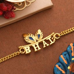 Dare by Voylla Men Gold-Toned Rakhi With Roli Chawal-image-35