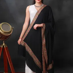 Exotic India Embroidered Border Pure Woollen Shawl-image-38