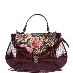 RUDHIRA Textured Leather Half Moon Satchel-18