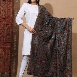 Zamour Ethnic Motif Woven Design Kashmiri Shawl-image-50