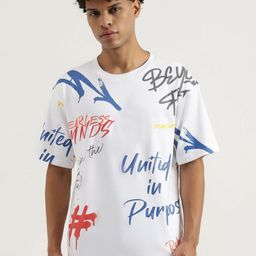 United Colors of Benetton Men Floral Printed Tropical Pure Cotton Applique Boxy T-shirt-image-91