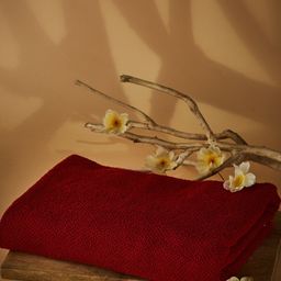Fabindia Red Solid 500 GSM Cotton Bath Towel-30
