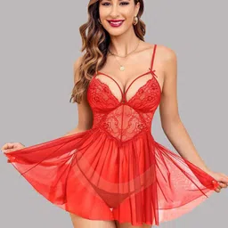 Xivir Women Self Design Shoulder Straps Baby Doll-image-60