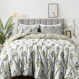 THE WHITE MOSS Hannah Reversible Print Pinch Pleat Comforter With 2 Pillow Cover-image-6
