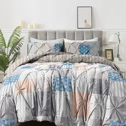 The White Moss Hannah Reversible Print Pinch Pleat Winter Comforter With 2 Pillow Cover-image-6
