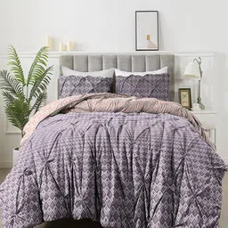 THE WHITE MOSS Hannah Reversible Print Pinch Pleat Comforter With Pillow Cover-image-81