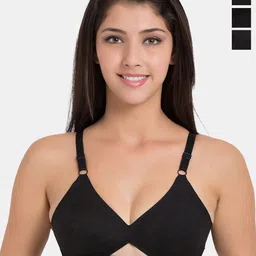 Souminie Pack Of 3 Half Coverage Non Padded Cotton Everyday Bra With All Day Comfort-picture-16