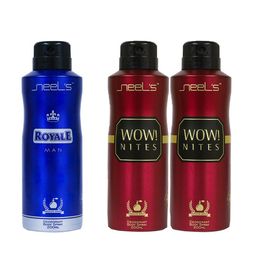 Neels Men Set of Royale & 2 Wow Nites Deodorants - 200 ml Each-21