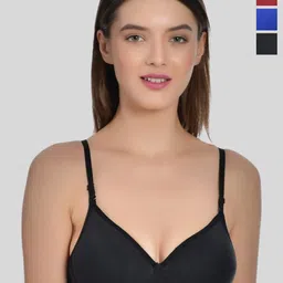 Aimly Pack of 3 Full Coverage Heavily Padded Cotton T-shirt Bra with All Day Comfort-45