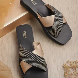 Anouk Women Colourblocked Wedge Heels with Emboidered Detail-97