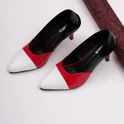 FABBHUE Colourblocked Pointed Toe Party Slim Pumps-41