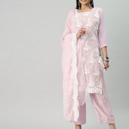 MANVAA Floral Embroidered Unstitched Dress Material-image-82