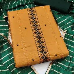 SHADOW & SAINING Ethnic Motifs Embroidered Unstitched Dress Material-image-39